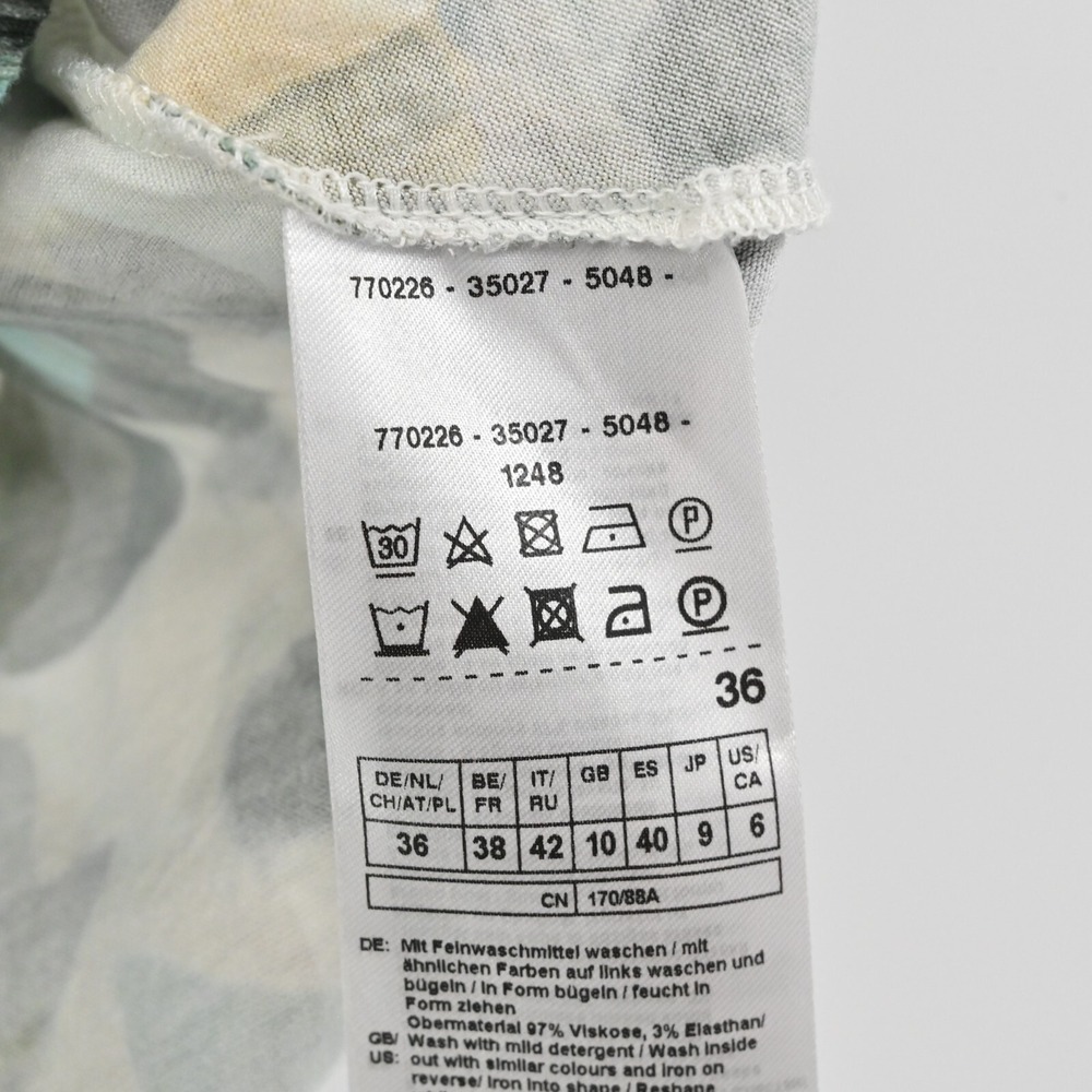 Gerry‎ Weber Green Top Womens Size 6 Abstract Print Lightweight Comfy Matrure - Picture 7 of 11